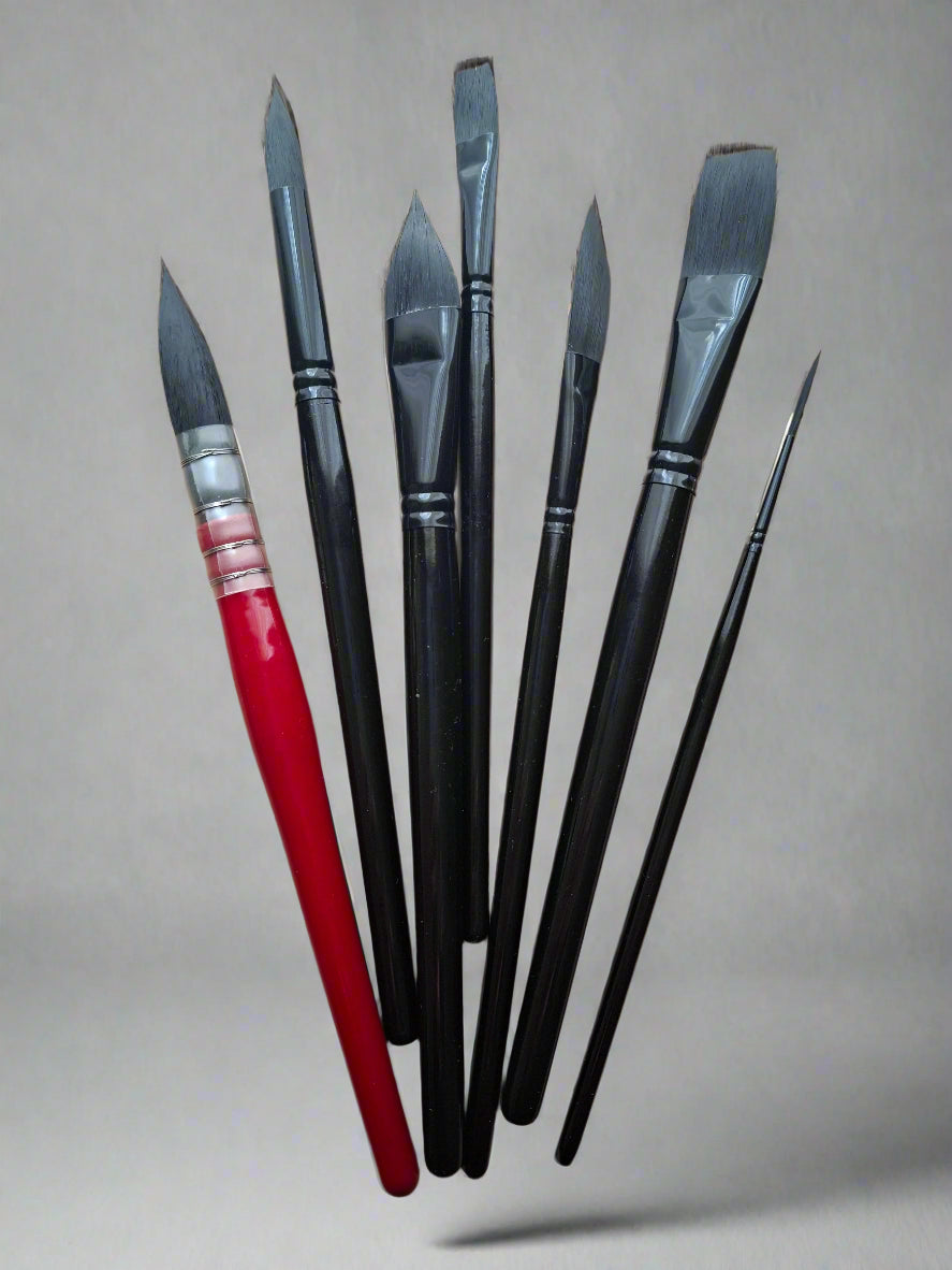 7-Piece Professional Watercolor Brush Set with Case.