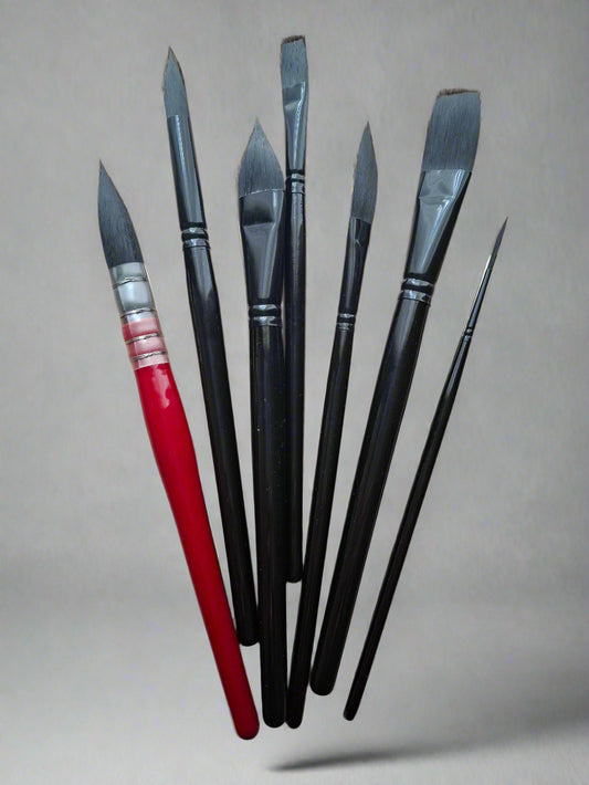 7-Piece Professional Watercolor Brush Set with Case.