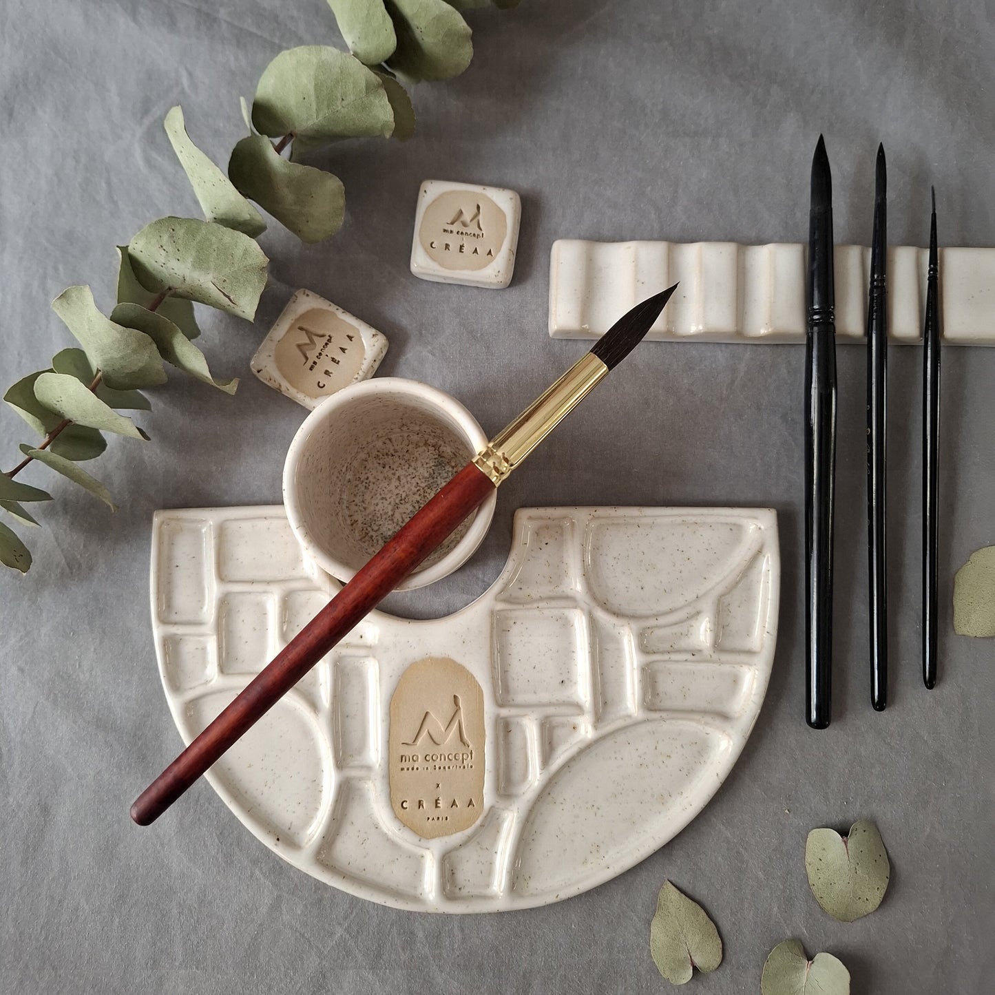 Signature Half-Moon Ceramic Watercolor Palette