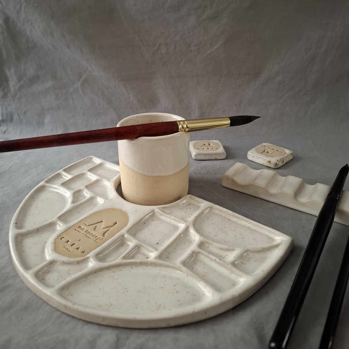 Signature Half-Moon Ceramic Watercolor Palette