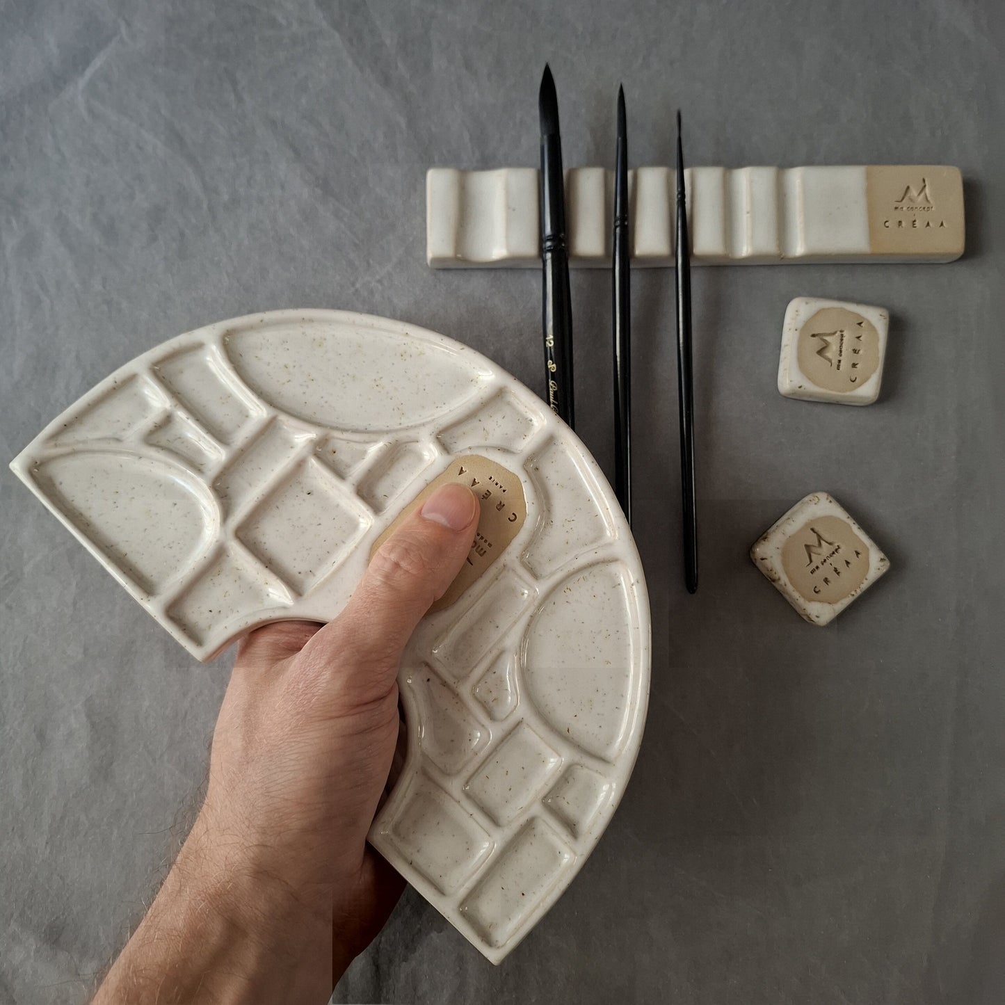 Signature Half-Moon Ceramic Watercolor Palette