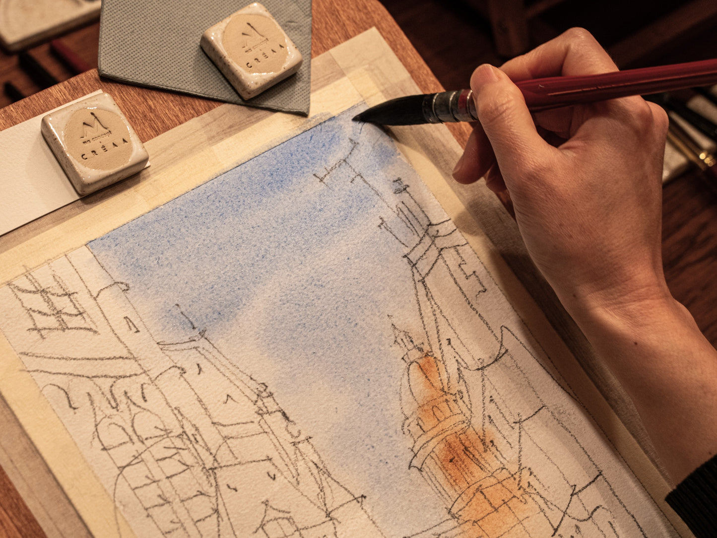 Signature Half-Moon Ceramic Watercolor Palette