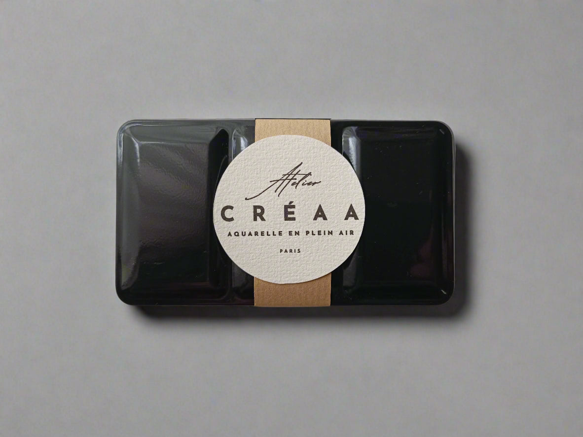 Compact Watercolor Set with Travel Brush.